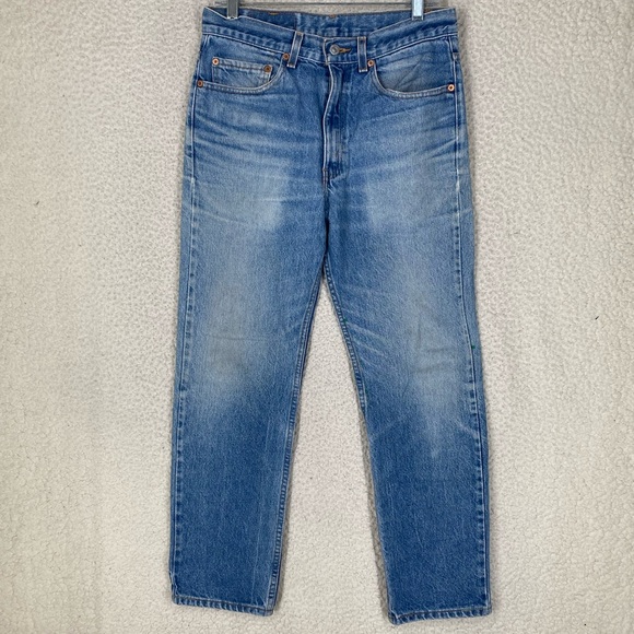 Vtg Levis 517 Blue Jeans Boot Cut Men 31x30 Distressed Zip Up Mexico (30.5x28.5) - Picture 3 of 14